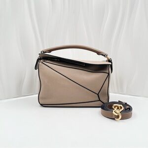 LOEWE Puzzle Small Top Handle Bag Sand Grained Calfskin